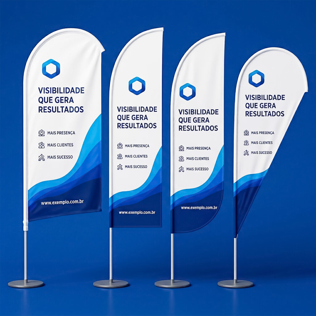 Windbanner em diversos formatos Vela, Pena, Gota